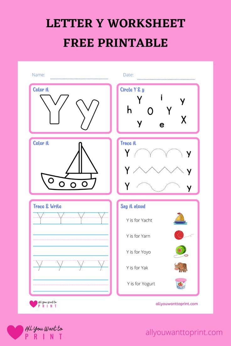 Free Printable Letter Y Worksheet 6 Activities In 1 Letter Y