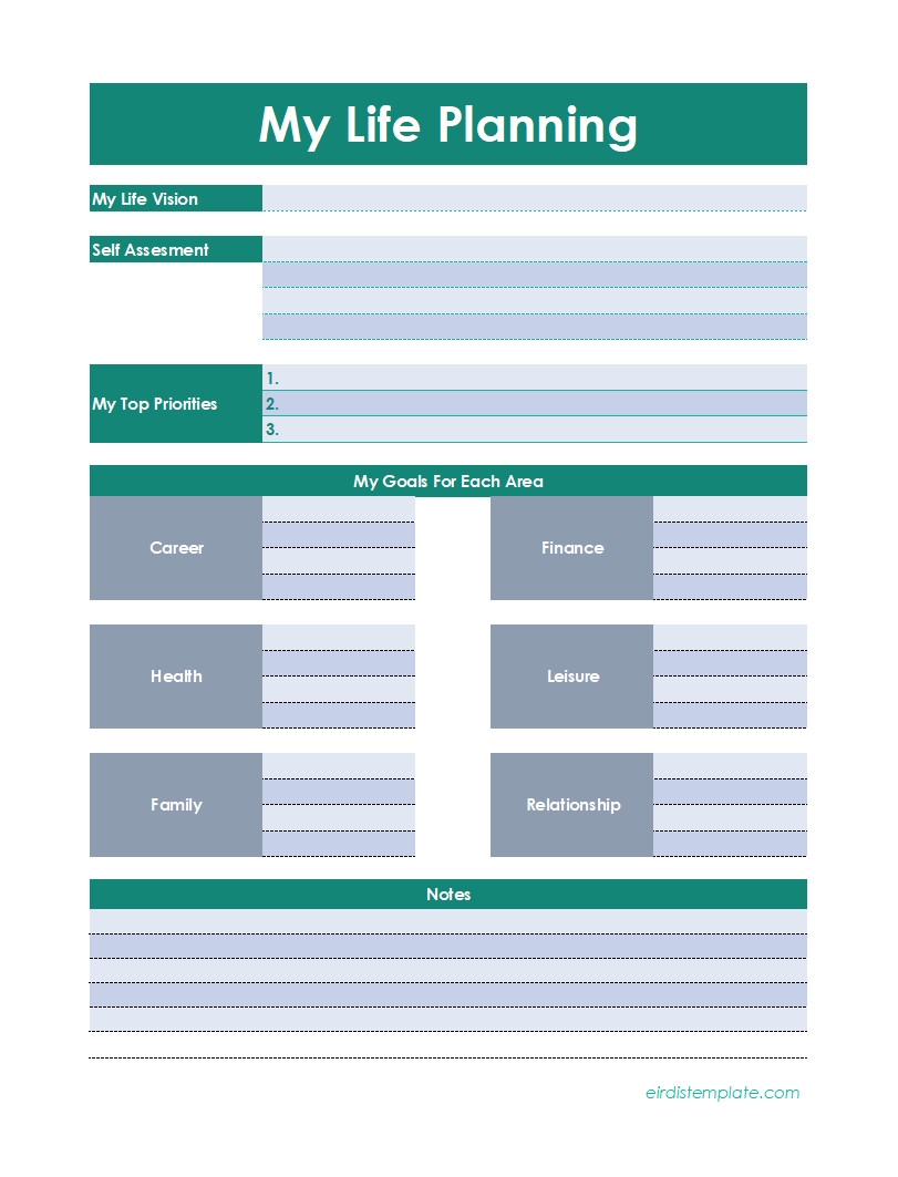 life planning template