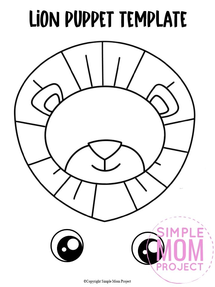 Free Printable Lion Paper Bag Puppet Template Paper Bag Puppets Lion