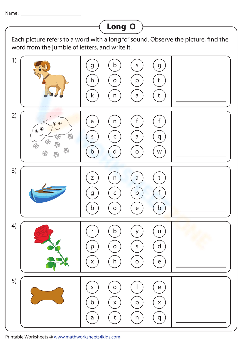 long o printable activities
