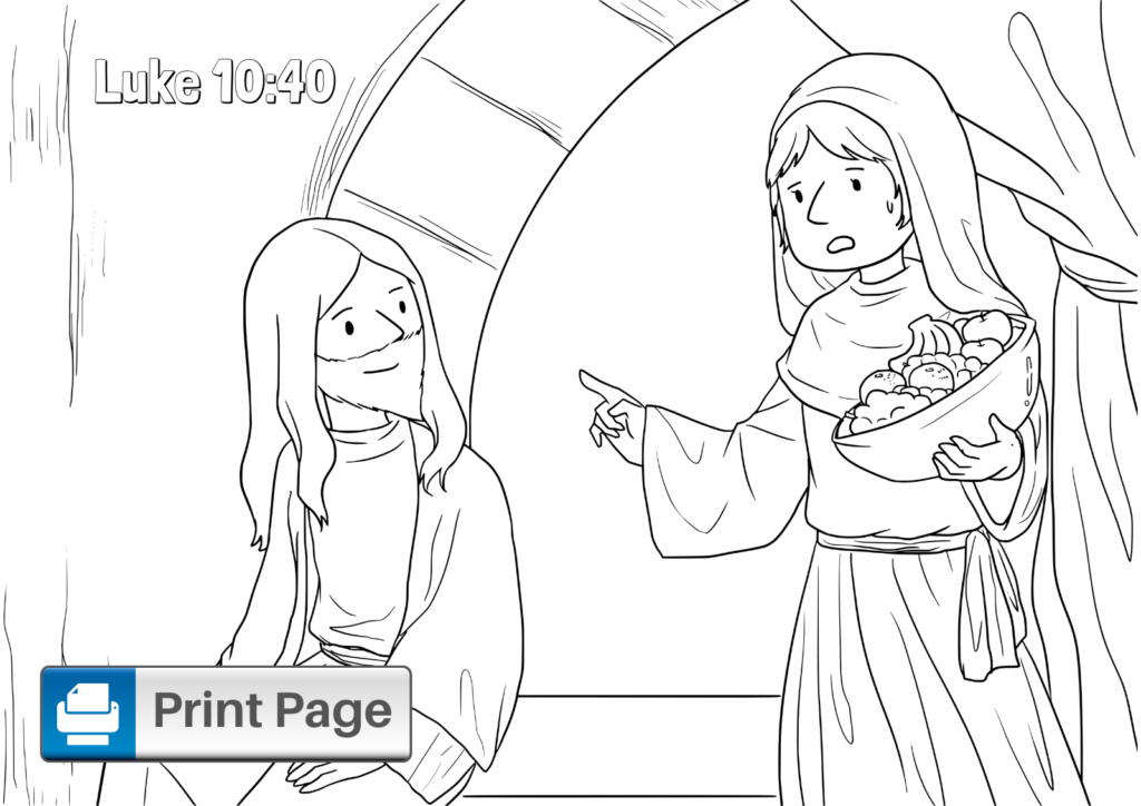 martha and mary printable activity pages
