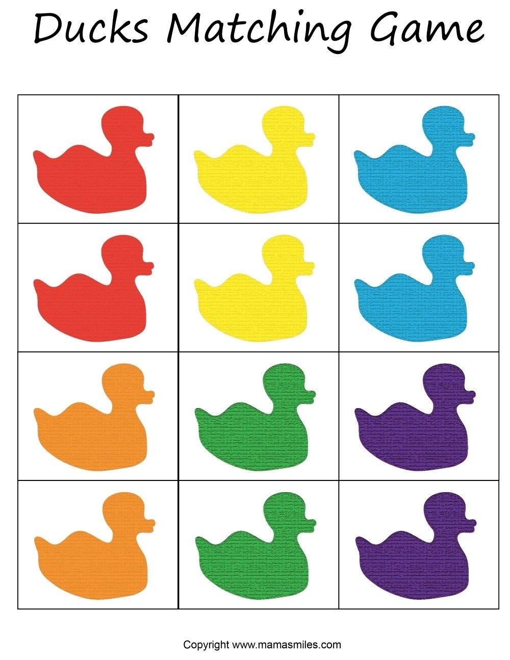 free matching games printable
