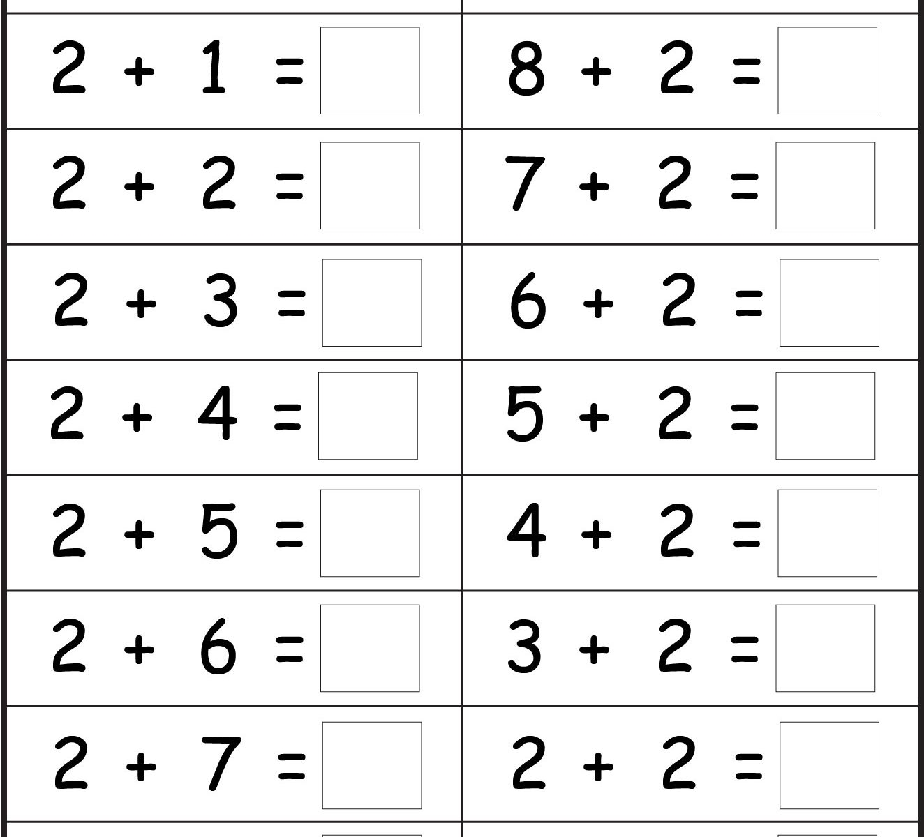 math kindergarten worksheets printable