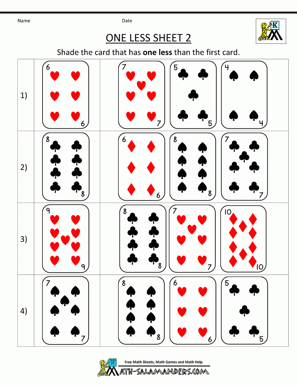free printable math activities