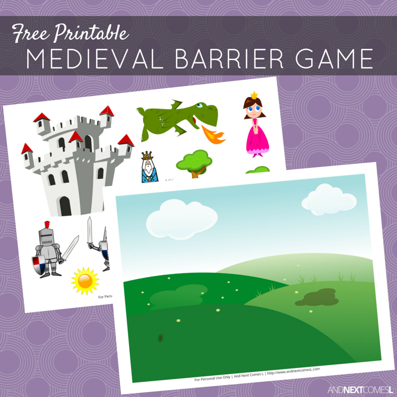 Free Printable Medieval Barrier Game For Speech Therapy And Next Comes L