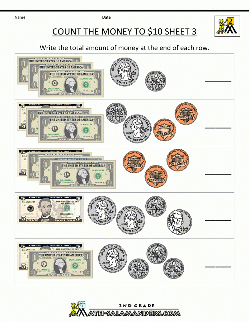 free printable money activities