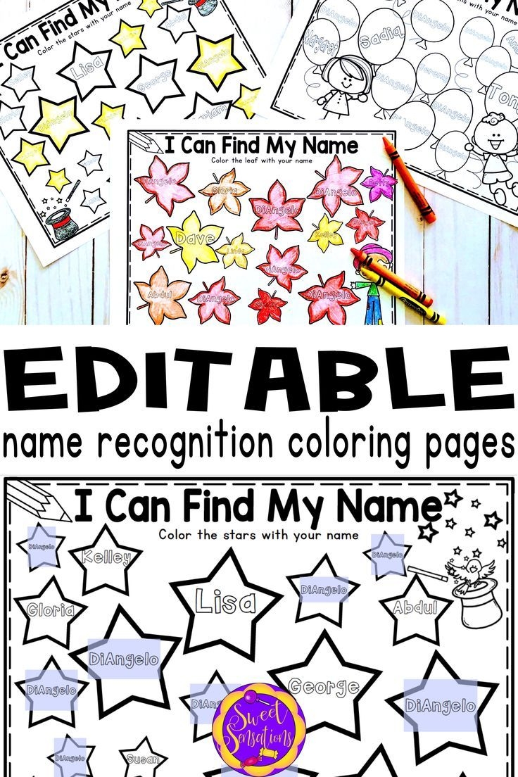 free printable name recognition activities