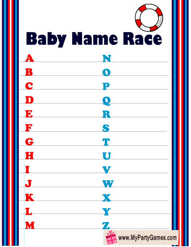 Free Printable Nautical Baby Shower Games
