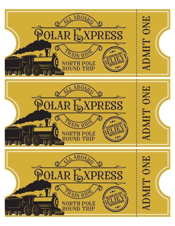 FREE Printable Polar Express Train Tickets PDF Polar Express