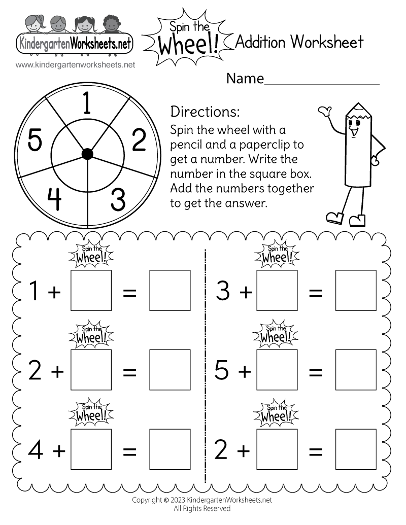 Free Printable Practice Adding Math Worksheet For Kindergarten