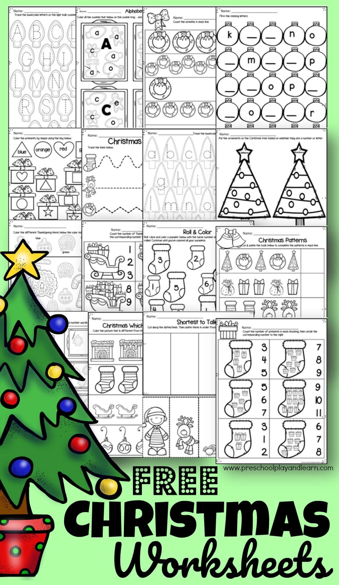 Free Printable Preschool Christmas Worksheets Ronald Worksheets