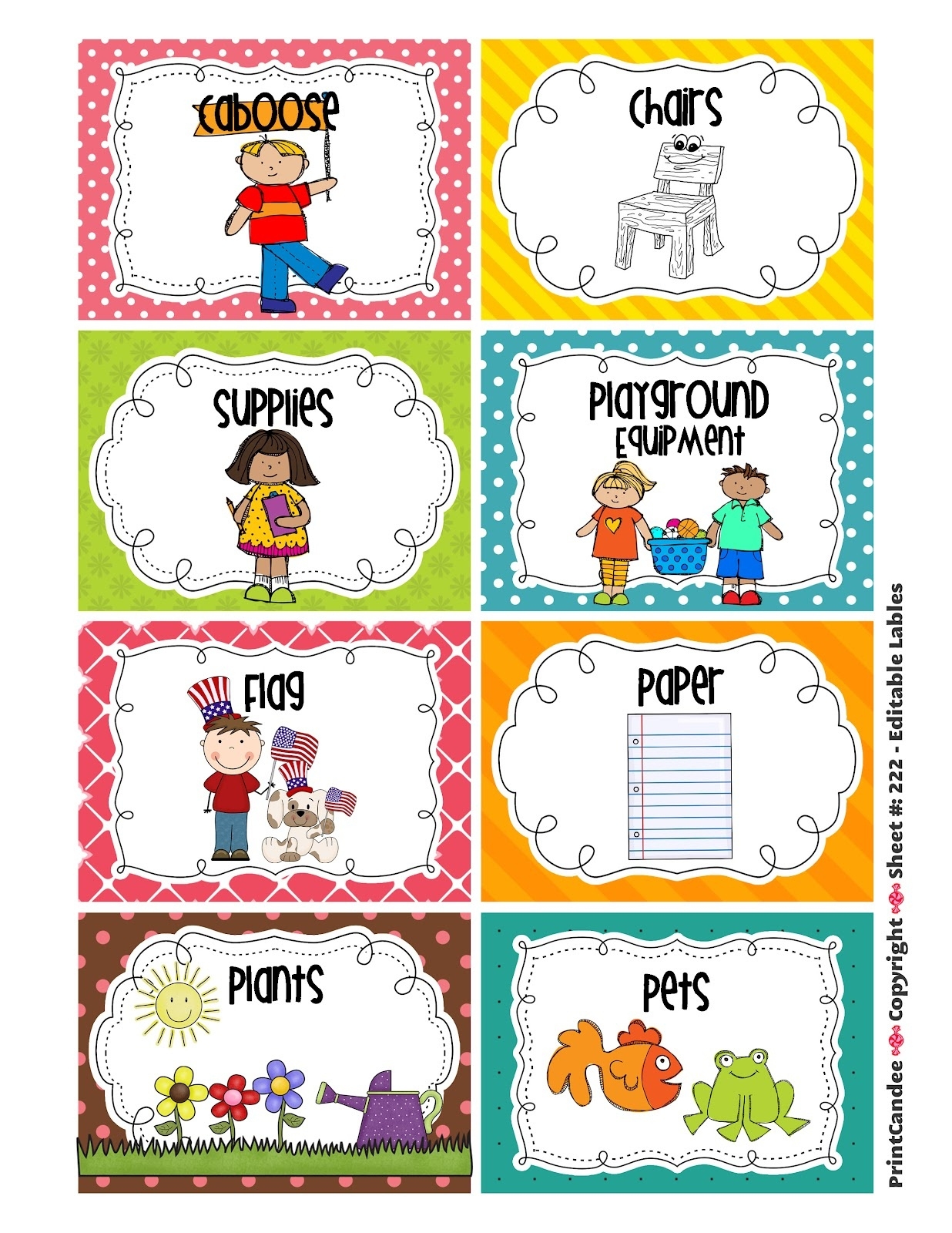 classroom labels with pictures free printables