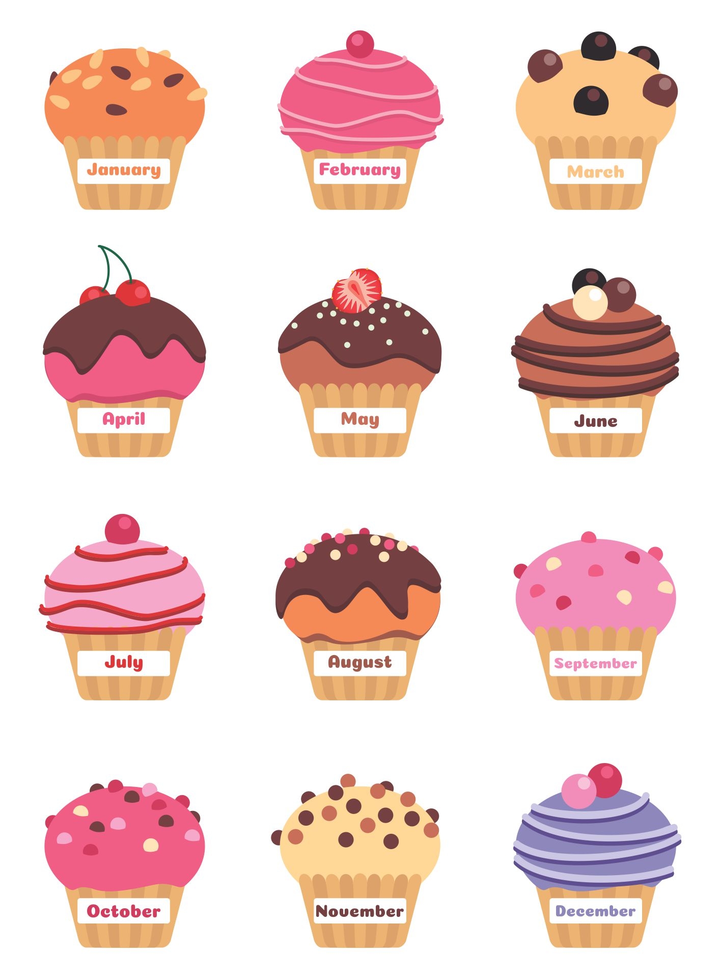 Free Printable Printable Cupcakes For Bulletin Boards Printable Word