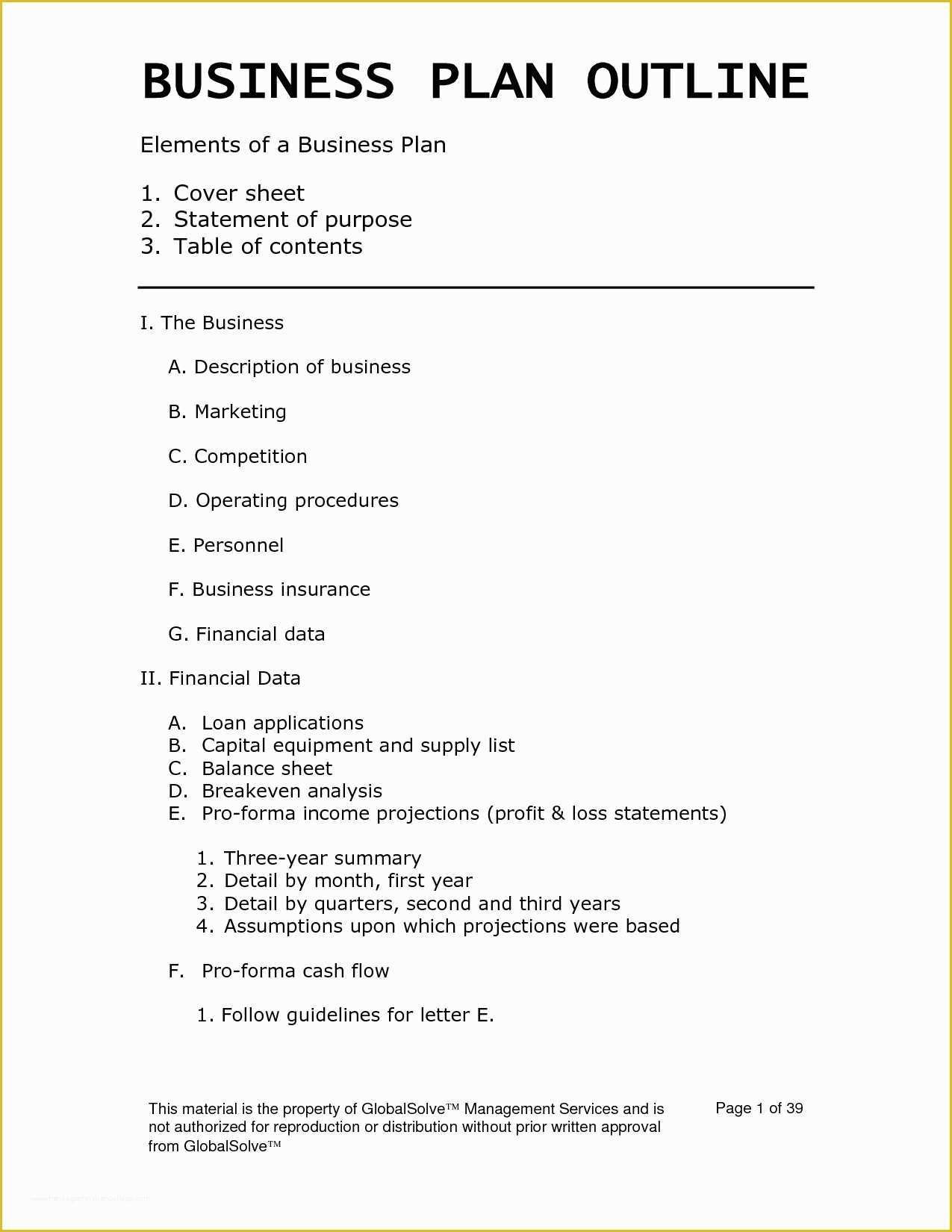 easy business plan template