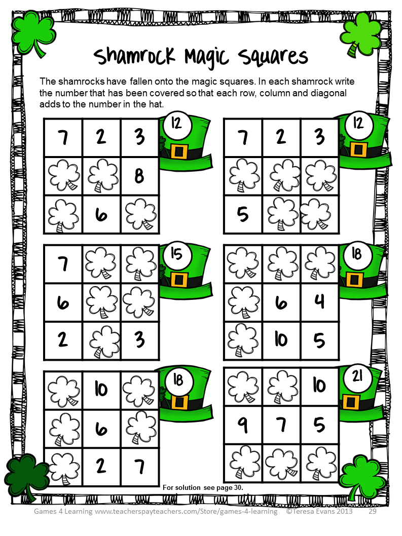 Free Printable St Patrick s Day Math Worksheets Printable Worksheets