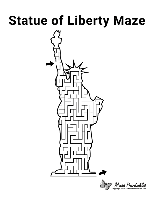 Free Printable Statue Of Liberty Maze