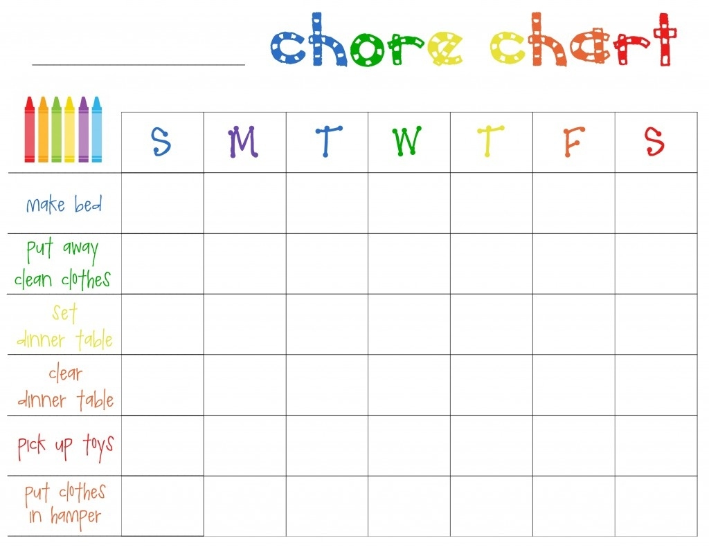 chore chart with pictures free printable