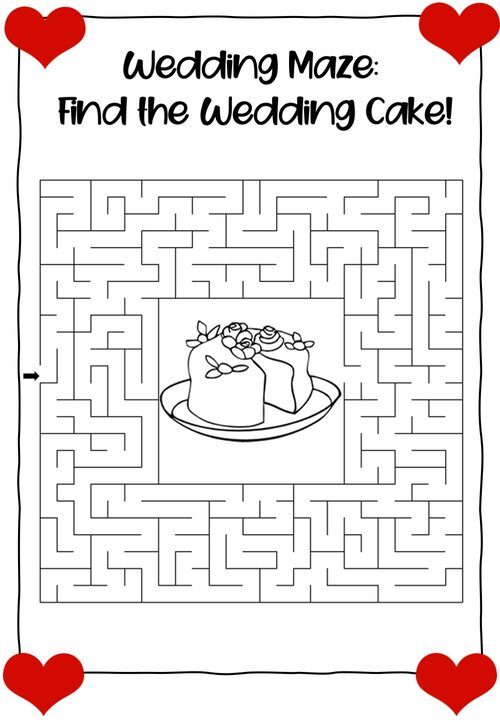 childrens wedding reception colouring free printable wedding activity book pages