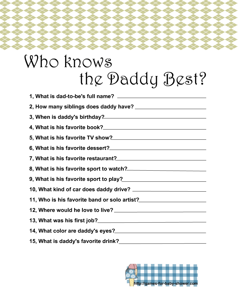 free printable baby shower games who knows daddy the best