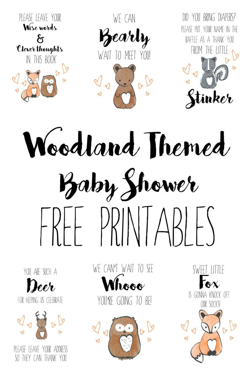 Free Printable Woodland Baby Shower Printables
