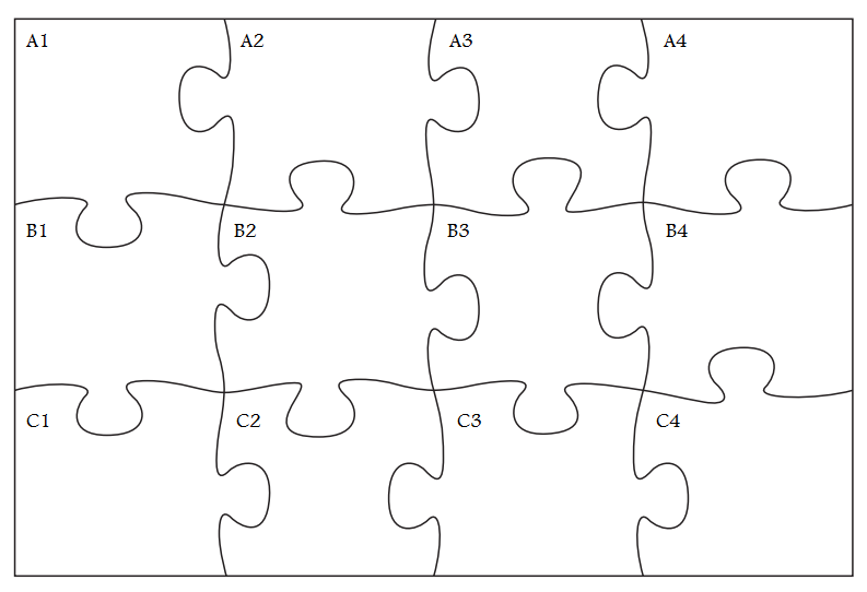 blank puzzle template 12 pieces