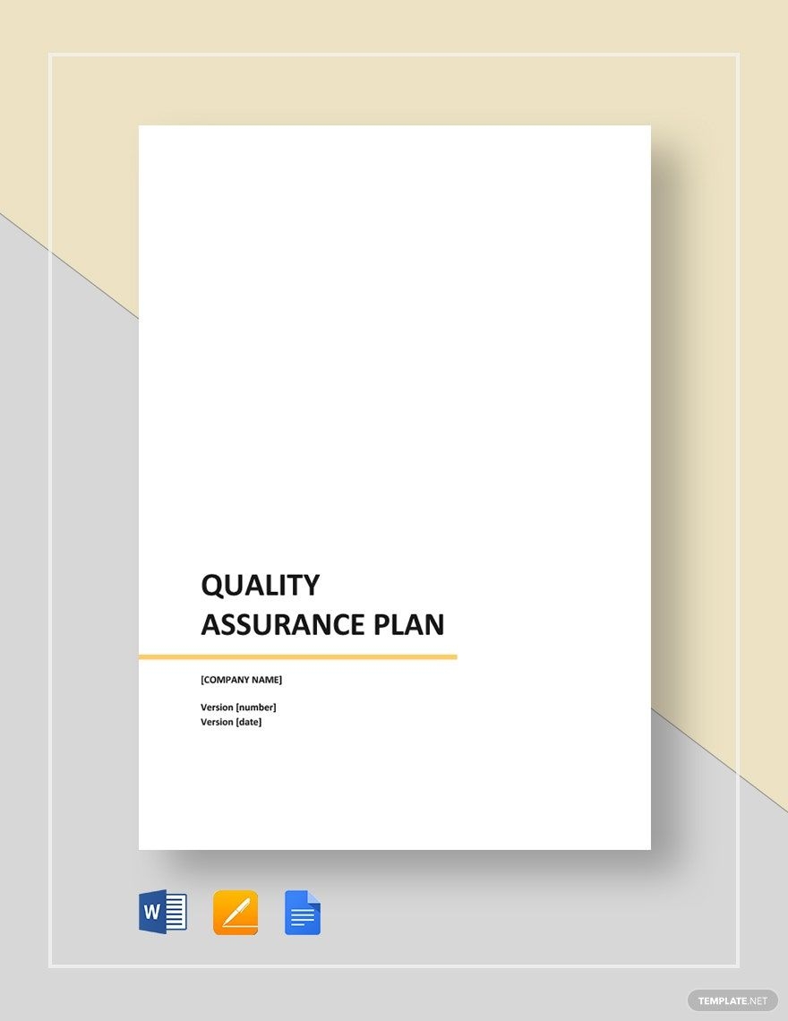 quality assurance plan template