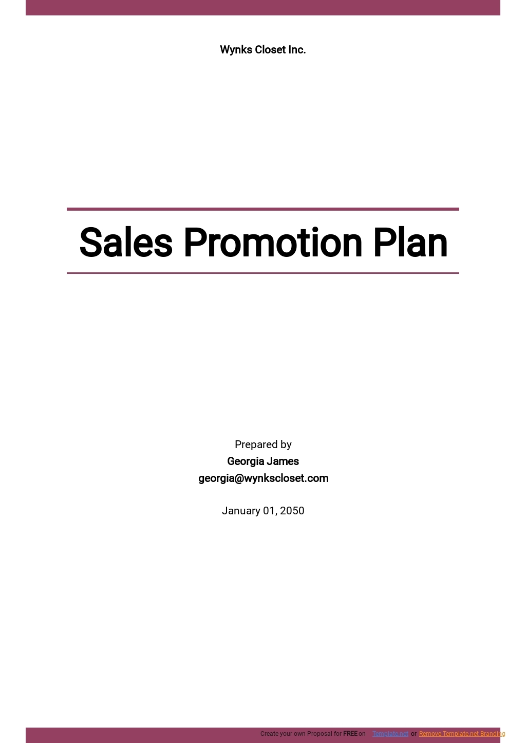 promotion plan template