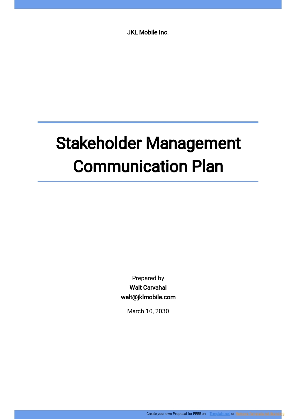 Free Sample Stakeholder Management Plan Template Google Docs Word 