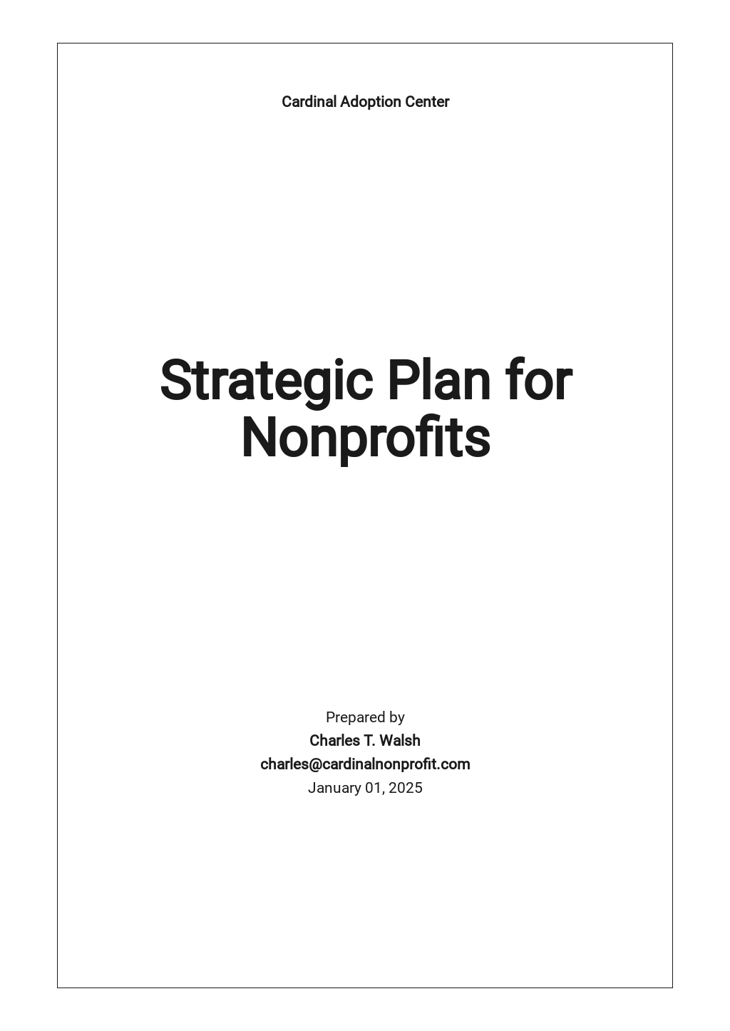 Free Simple Strategic Plan Template For Nonprofits Google Docs Word 