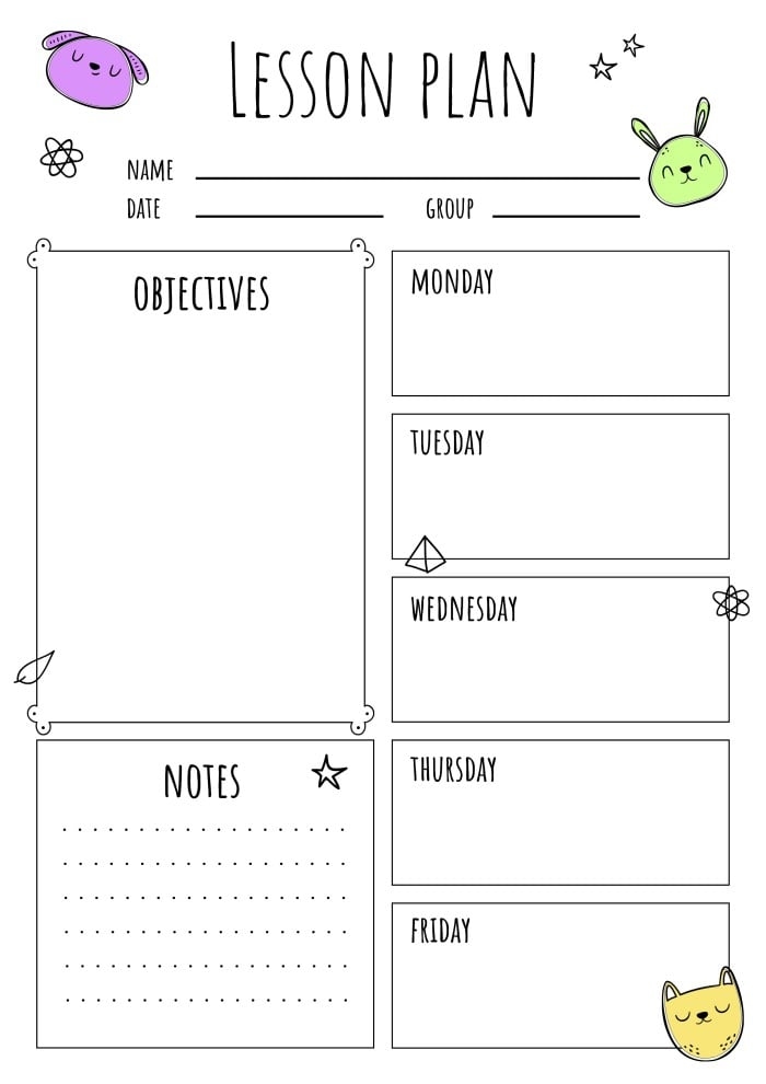 Free Teacher Lesson Plan Templates To Edit Wepik