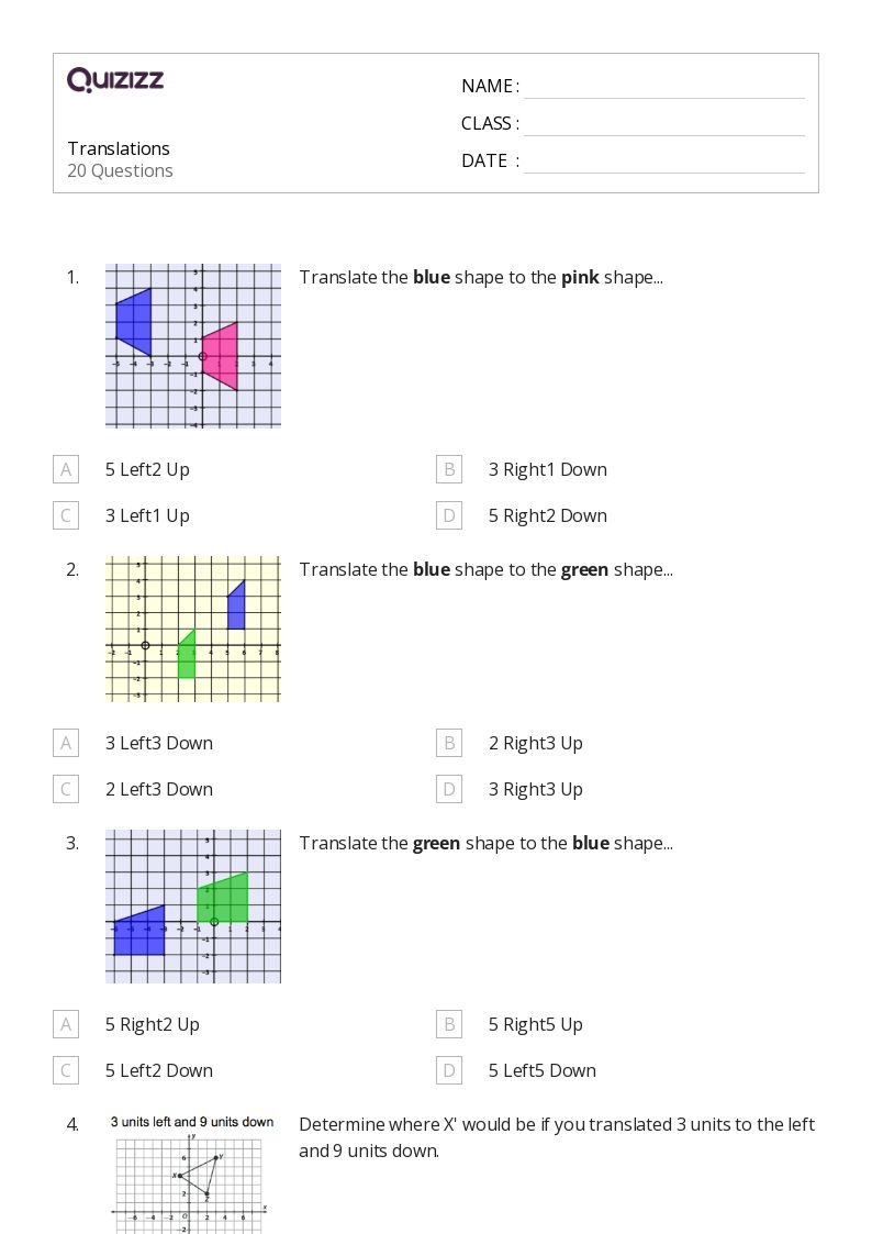 Free Translations Worksheet Math Download Free Translations Worksheet 