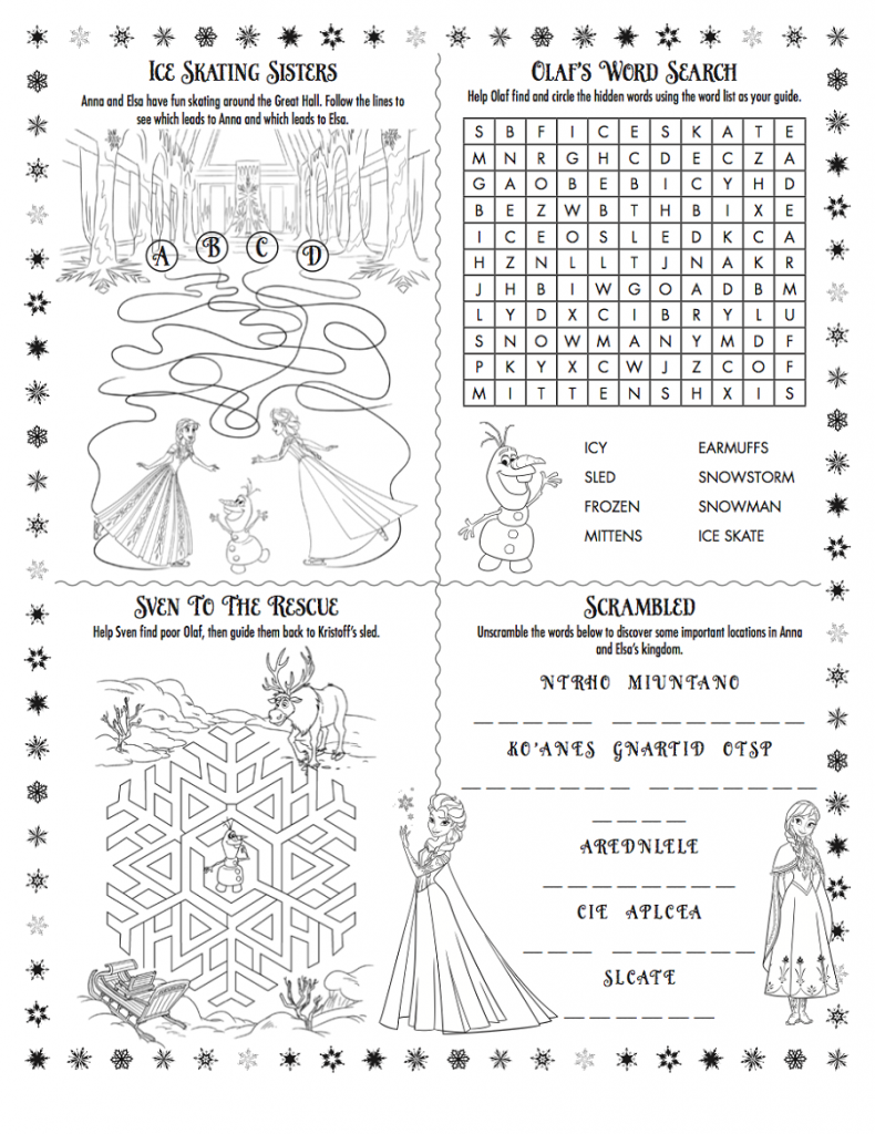 Frozen Worksheet Printable Activity Learning Printable