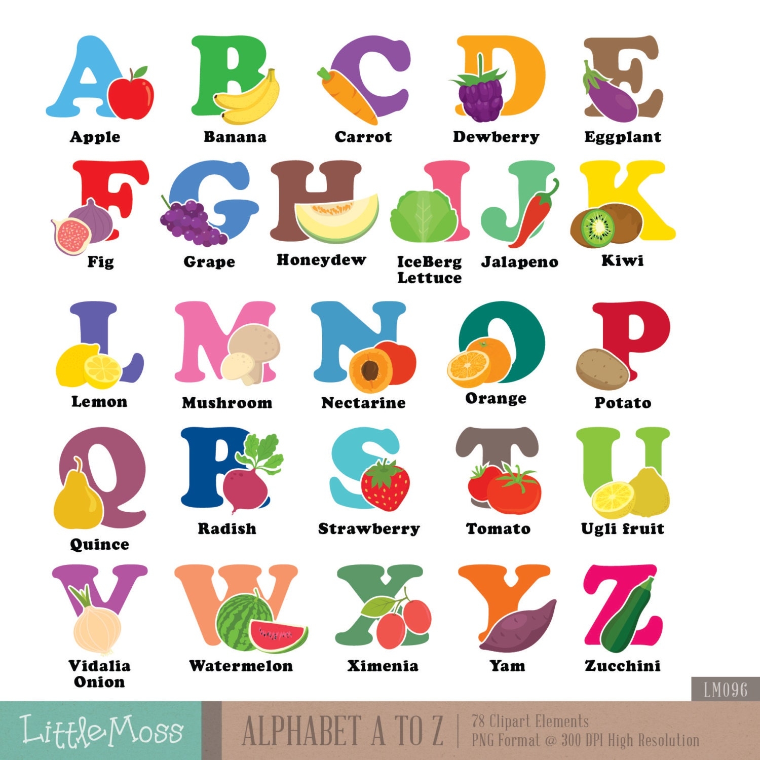 Fruit And Veg Alphabet
