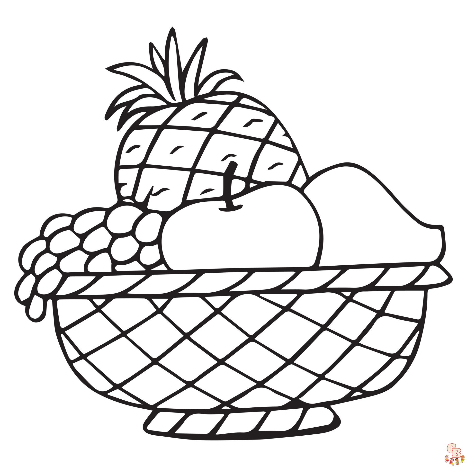 Fruit Basket Coloring Pages Fun Free Printable Coloring