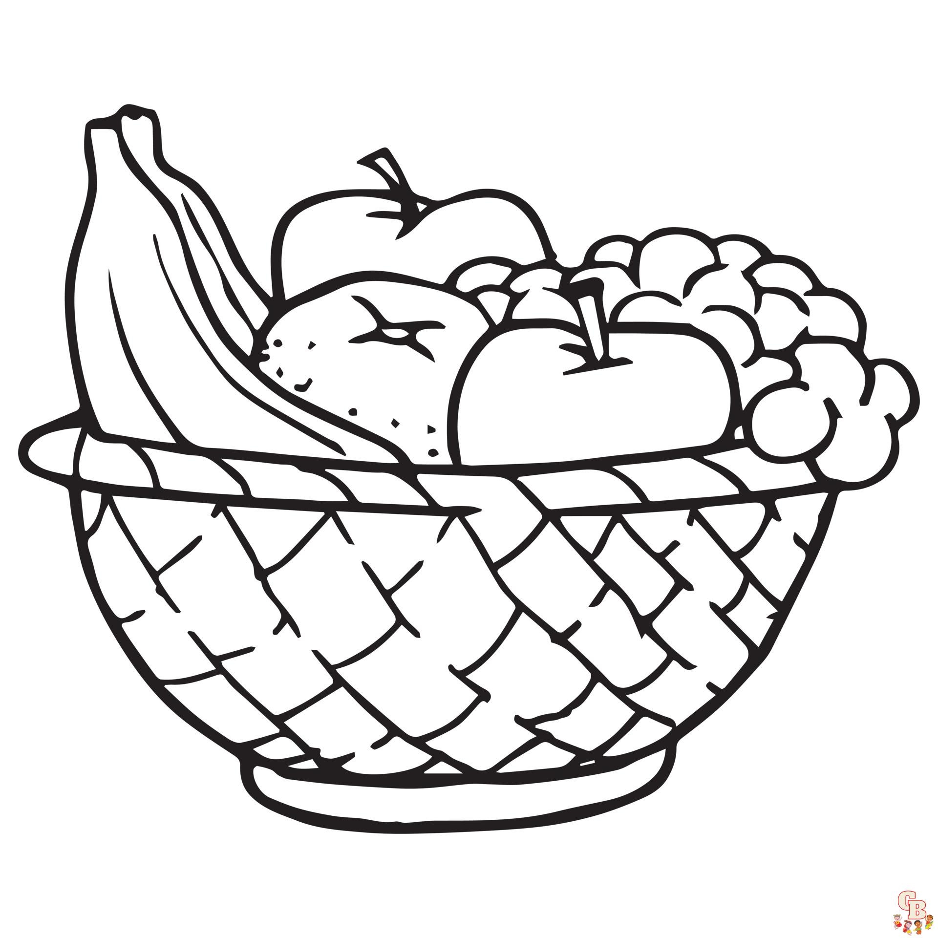 Fruit Basket Coloring Pages Fun Free Printable Coloring