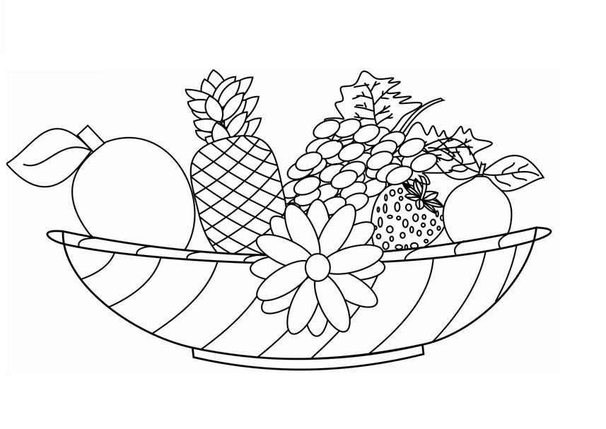 Fruit Basket Colouring Sheet Basket Coloring Empty Easter Printable
