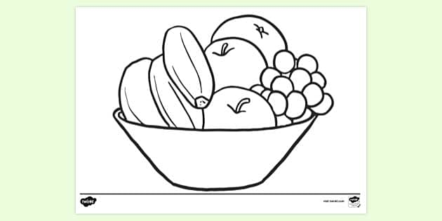 fruit basket pictures for colouring