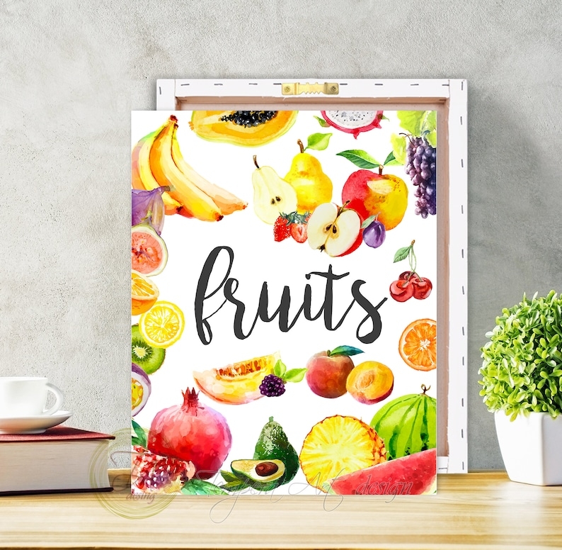Fruit Canvas Art Fruit Canvas Print Fruit Art Decor Fruit Etsy