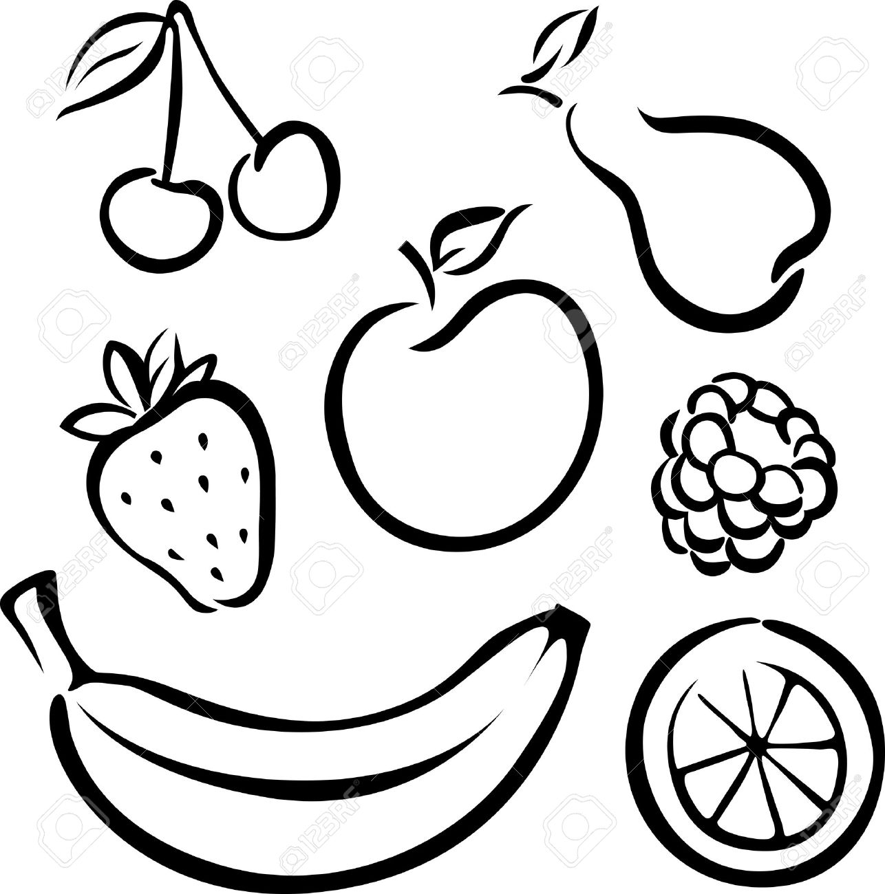 Fruit Clipart Black And White Free Download On ClipArtMag