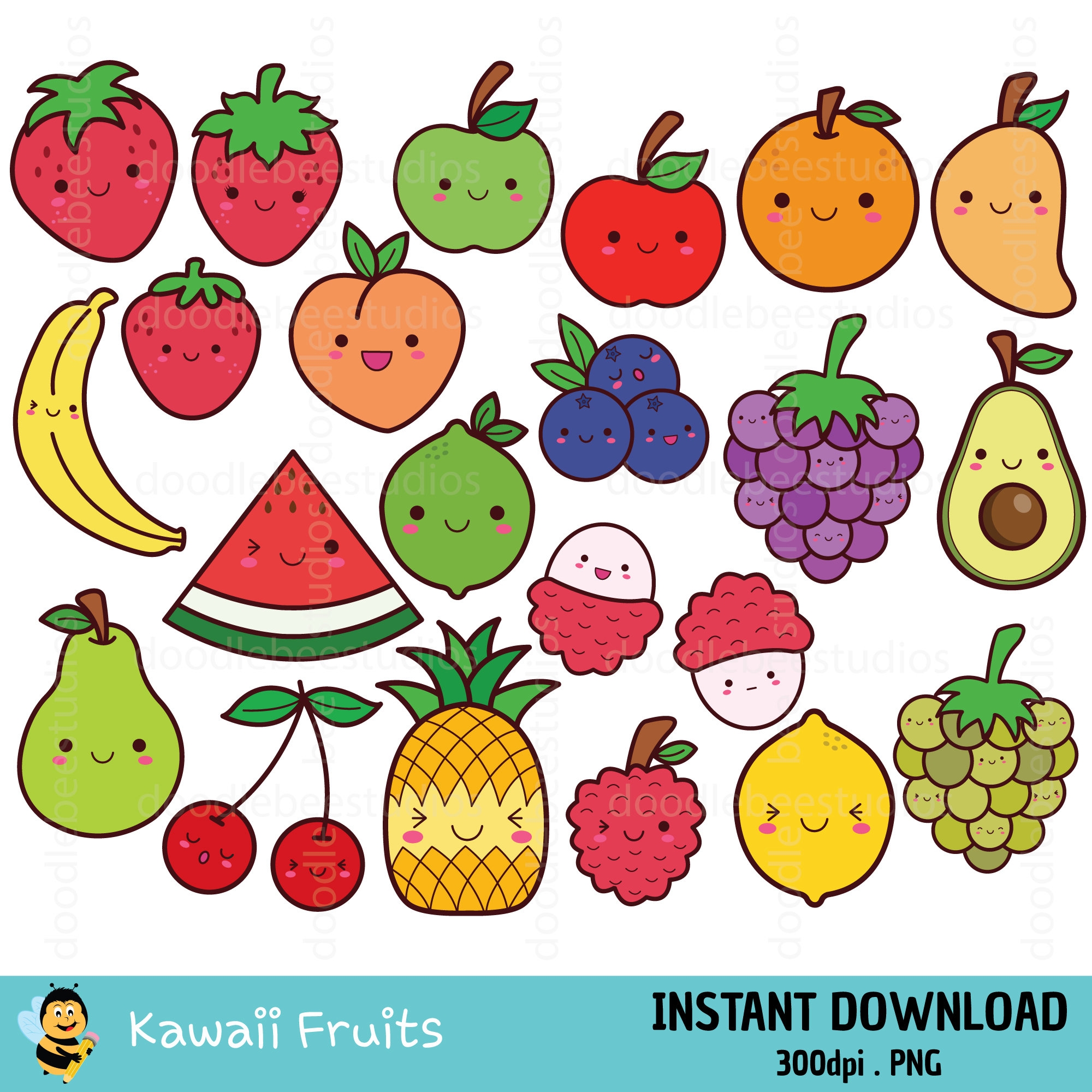 Fruit Clipart Fruit Png Fruit Clip Art Kawaii Fruit Clipart Fruits My
