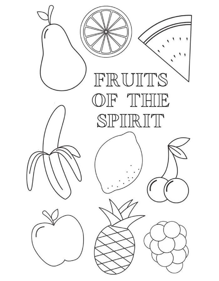 Fruit Of The Spirit Color Sheet Coloring Page