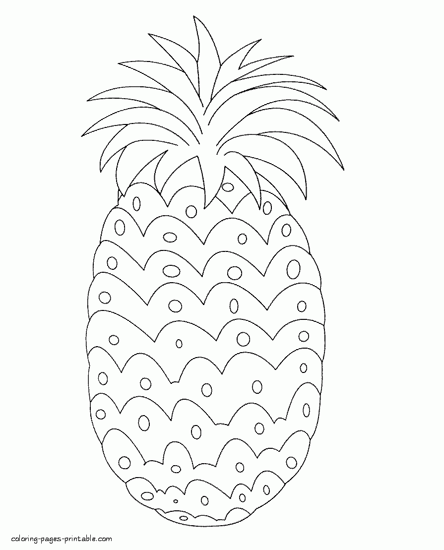 Fruits And Vegetables Coloring Pages Pineapple COLORING PAGES