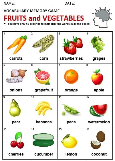 Fruits And Vegetables Pictures With Names Pdf Infoupdate
