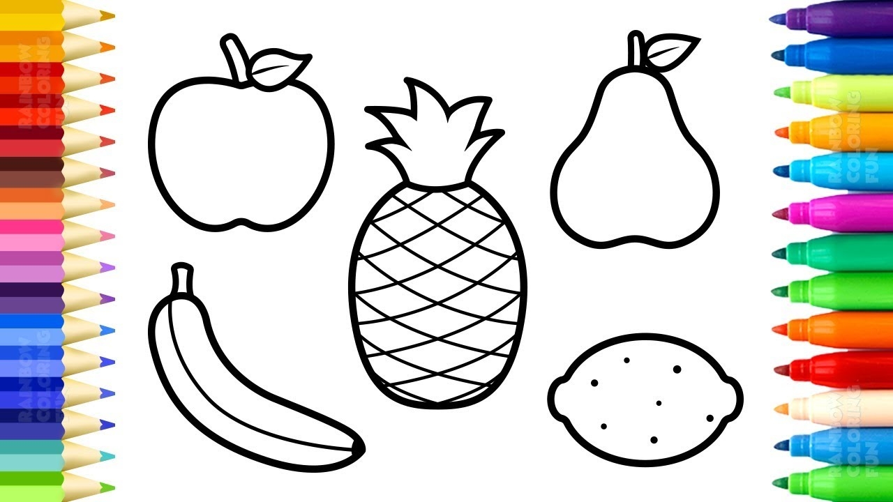 Fruits Drawing For Colouring At PaintingValley Explore Collection 