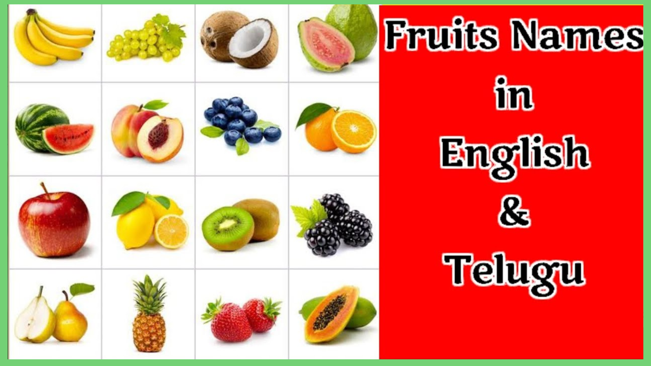 Fruits Images With Names In Telugu Age Infoupdate