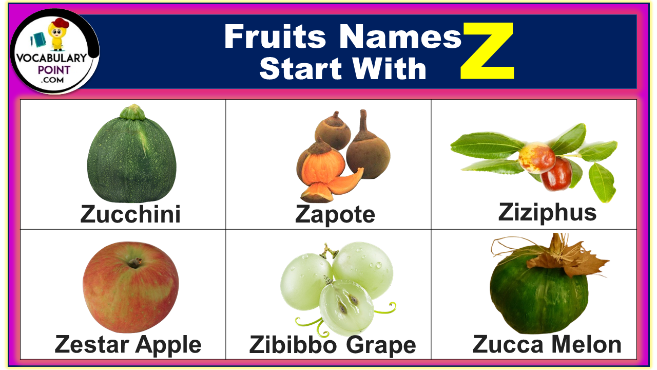 Fruits Starting With Z Properties And Pictures Vocabulary Point
