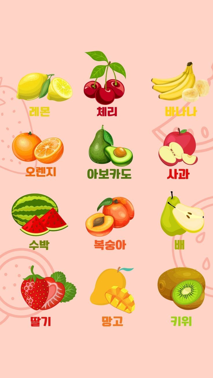 Fruits Vocabulary Korean Language Language Study Fruits Vocab Artofit