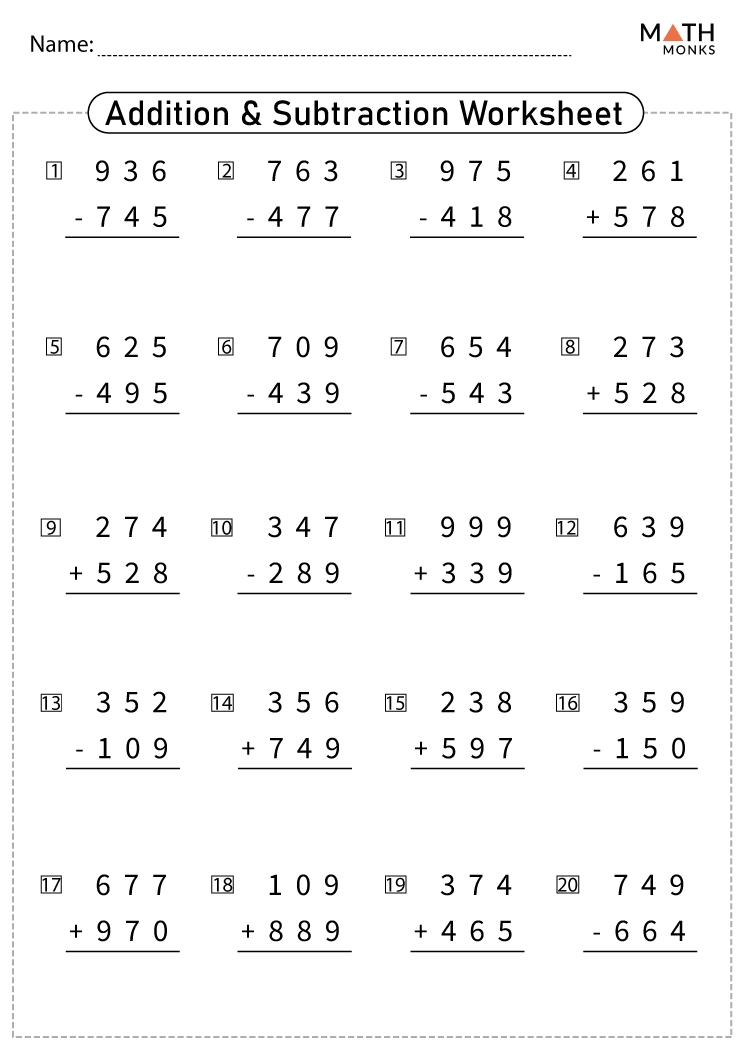 Fun And Engaging Free Printable 4th Grade Subtraction Worksheets 