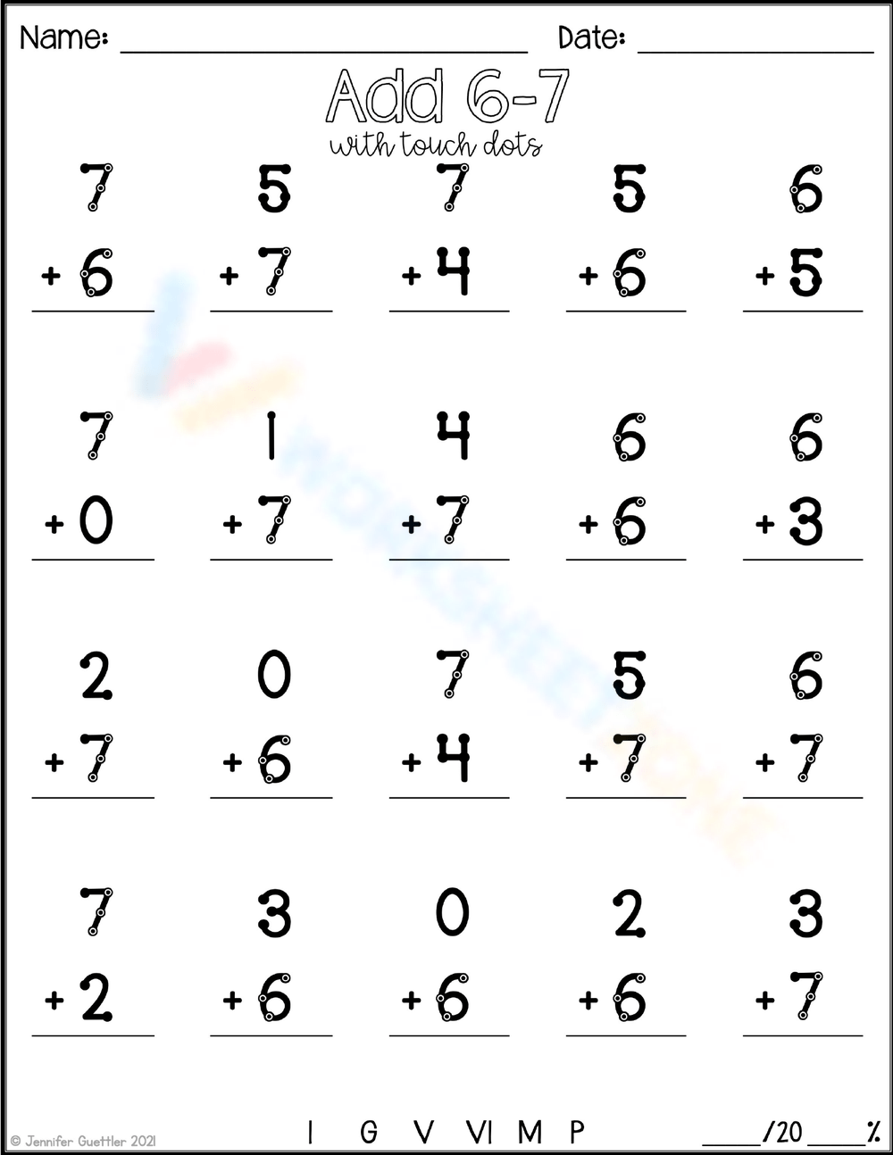 touch math worksheet