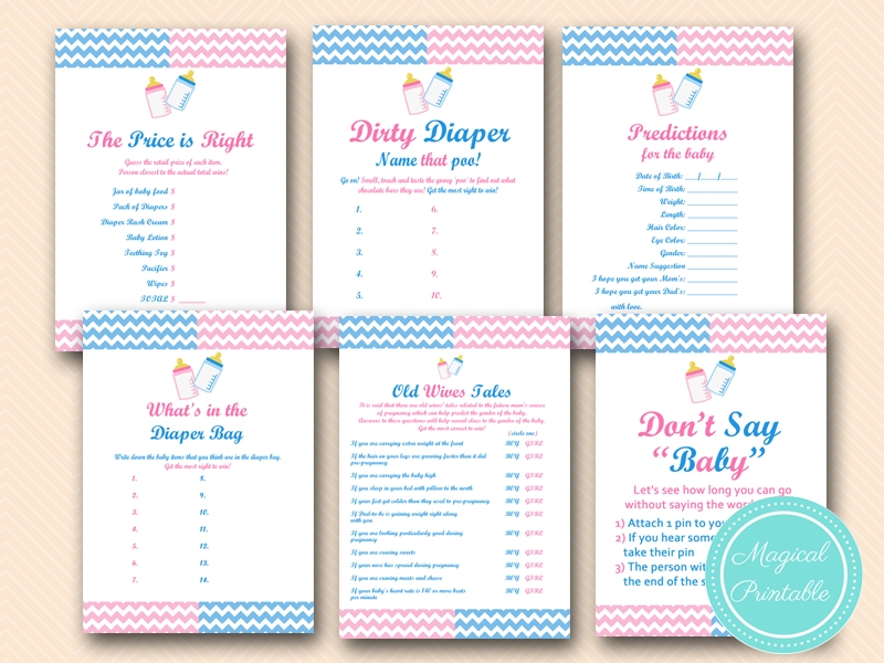 Gender Reveal Party Games Magical Printable